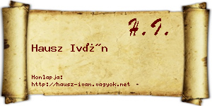 Hausz Iván névjegykártya